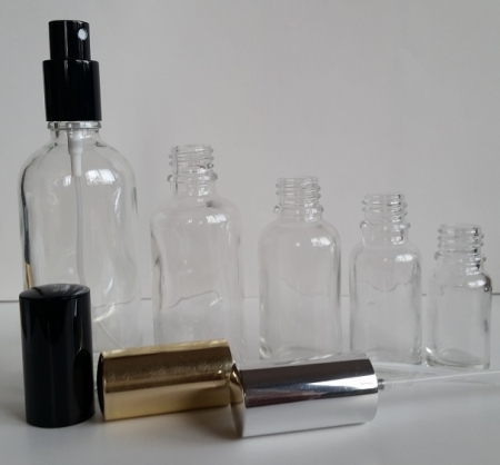 Прозрачни шишенца / флакони със спрей помпи